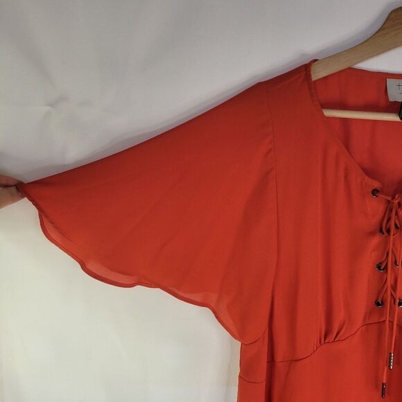 HD In Paris Orange Peplum Blouse - Picture 4 of 12